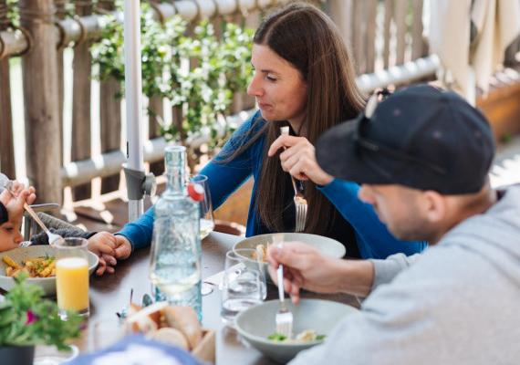 Relaxed moments while eating